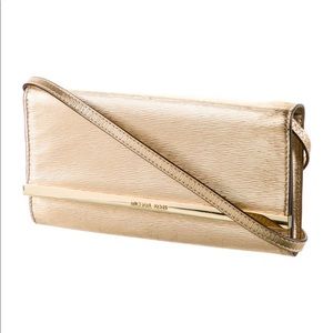 Michael Kors Gold Leather Clutch